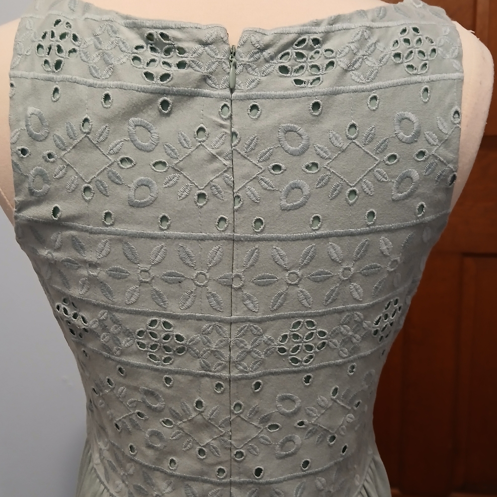 Sage Eyelet Embroidered Cotton Coastal Cottagecore Capsule - Picture 3 of 5